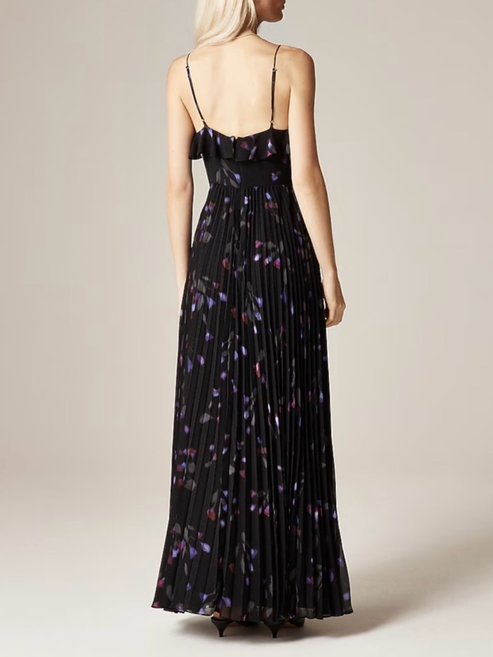 J.Crew NWT Collection chiffon ruffle dress in space floral print Size 6 - Picture 2 of 8